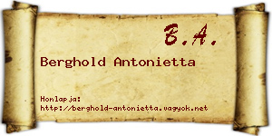 Berghold Antonietta névjegykártya